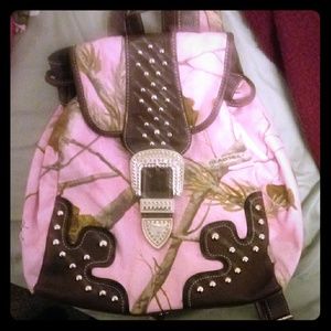 Camo backpack purse